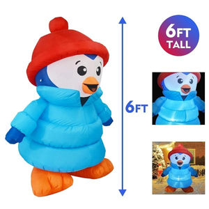 6' Tall Coat Penguin Christmas Outdoor Inflatable Lawn Decoration 3