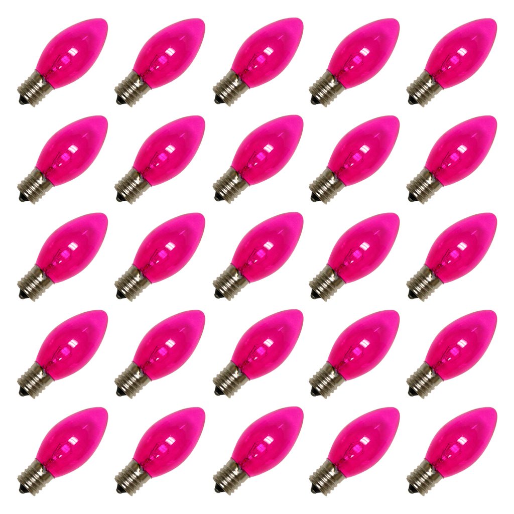 C9 Intermediate Screw Base Transparent Pink (25 pack) 1