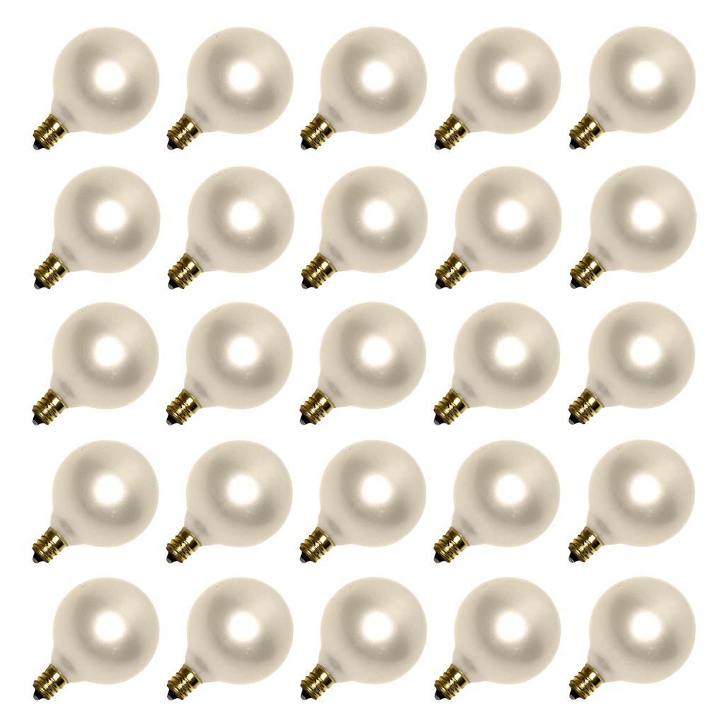 G50 Candelabra Screw Base Pearl White (25 pack) 1