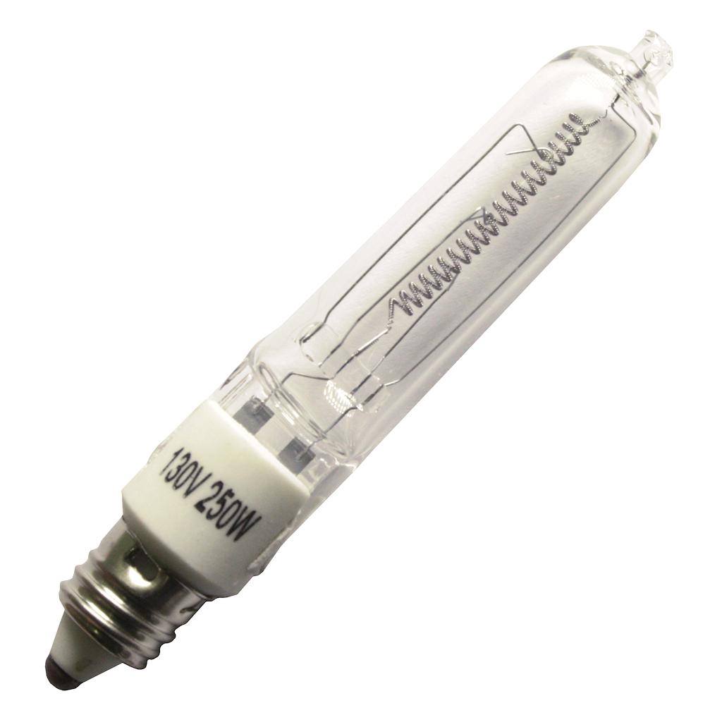 250 watt 130 volt T4.5 Miniature Candelabra Screw Base 1