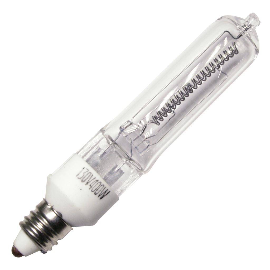 400 watt 130 volt T4.5 Miniature Candelabra Screw Base Clear 1