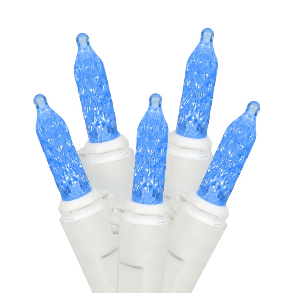 70 Light 9' White Wire Blue - LED Icicle Light String with 3.5" Spacing 1