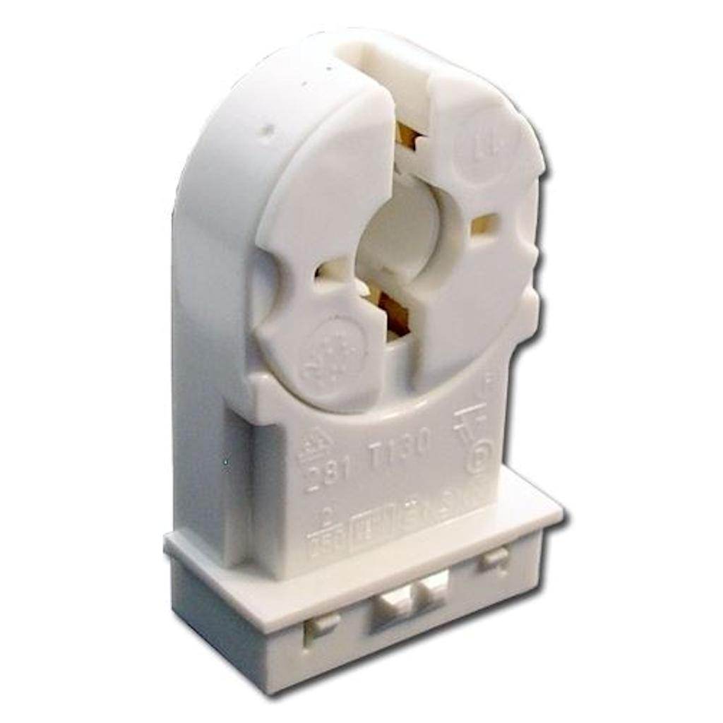 Unshunted Rotary Locking White Lamp Holder For T8/T10/T12 Tubes 1