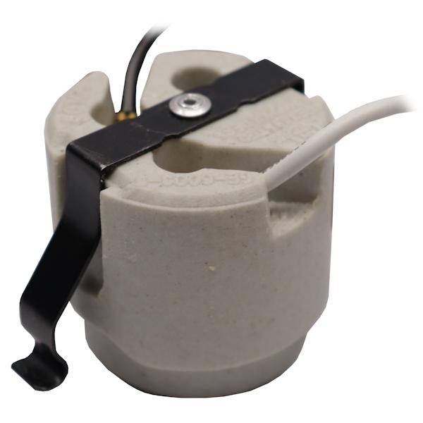 Porcelain Medium Screw (E26/E27) Base w/Spring Clip Mounting and 18" inch Leads 1