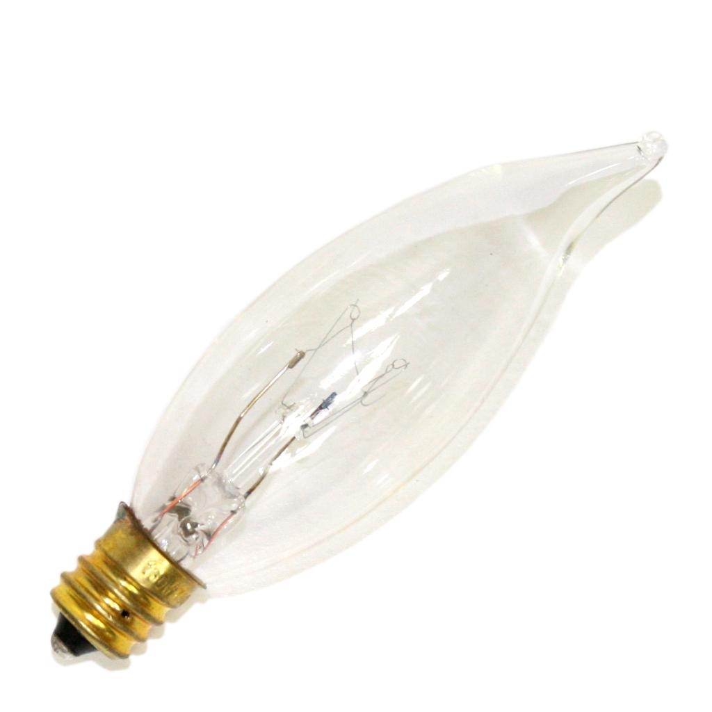 25 watt 130 volt CA8 Candelabra Screw Base Clear 1