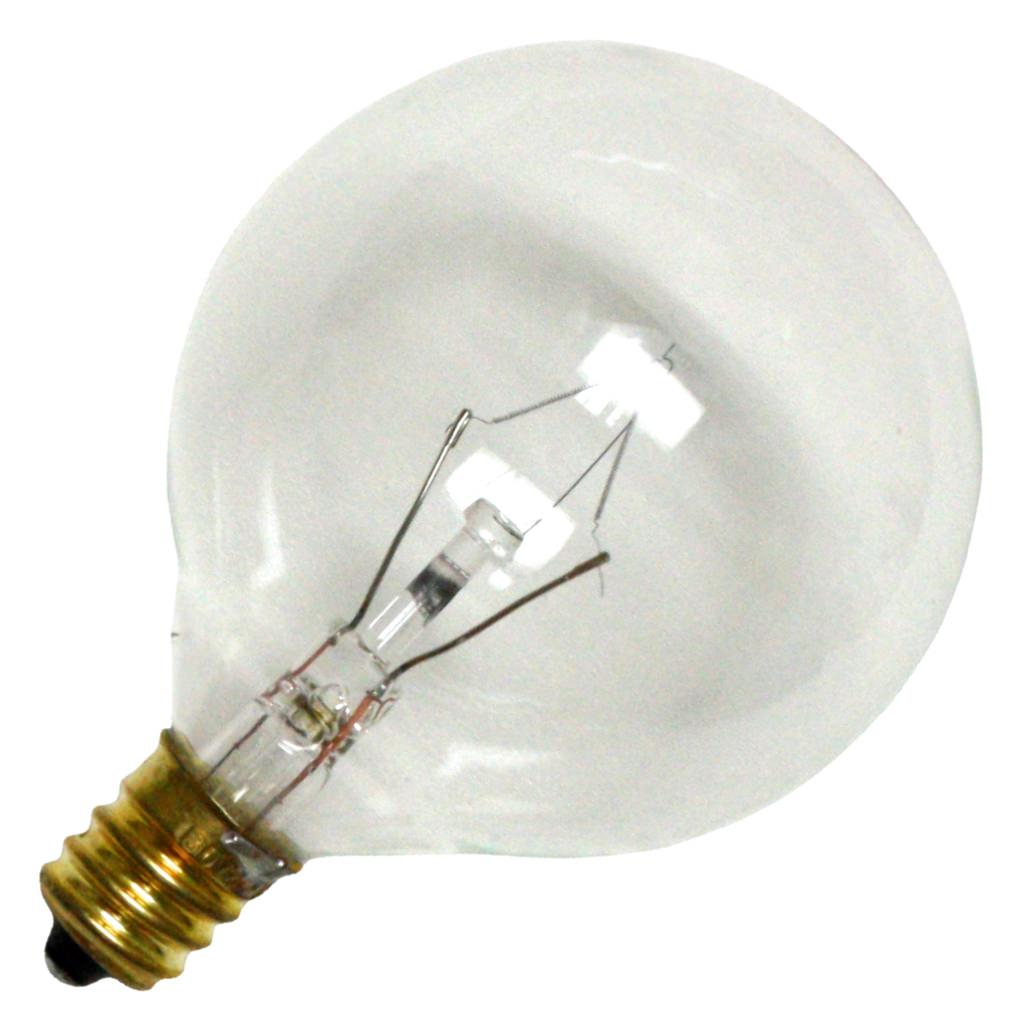 15 watt 130 volt G16.5 Candelabra Screw Base Clear 1