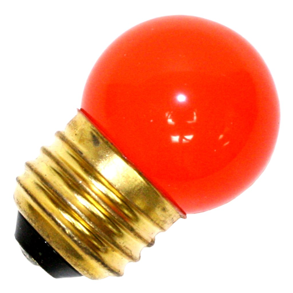 7.5 watt 130 volt S11 Medium Screw Base Orange 1