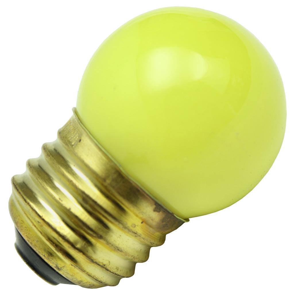 7.5 watt 130 volt S11 Medium Screw Base Yellow 1