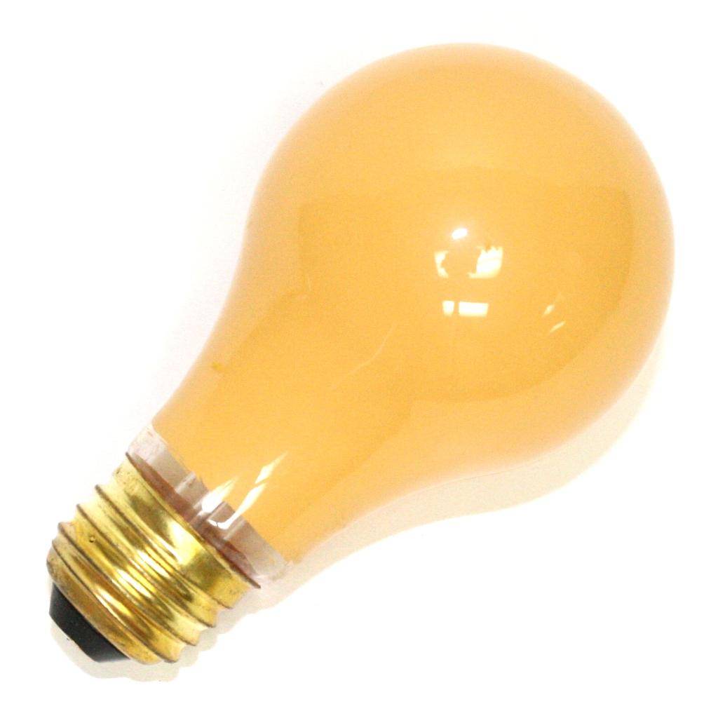60 watt 130 volt A19 Medium Screw Base Yellow Bug 1