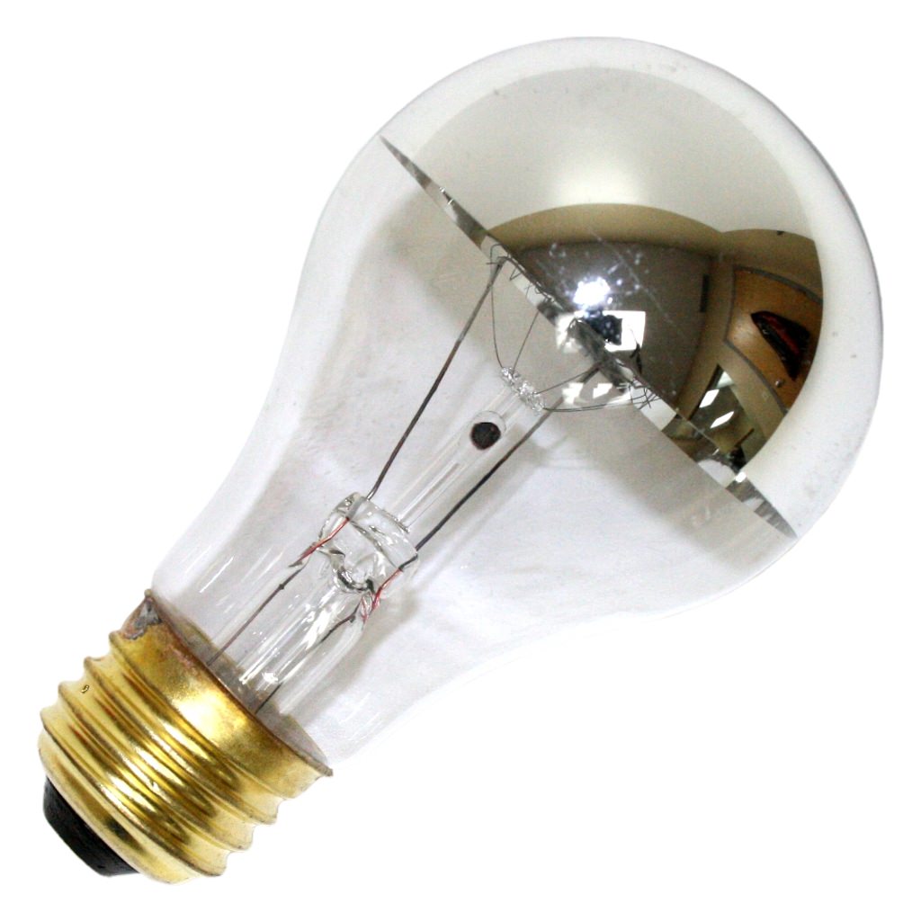 100 watt 130 volt A19 Medium Screw Base Long Life Clear / Silver 1