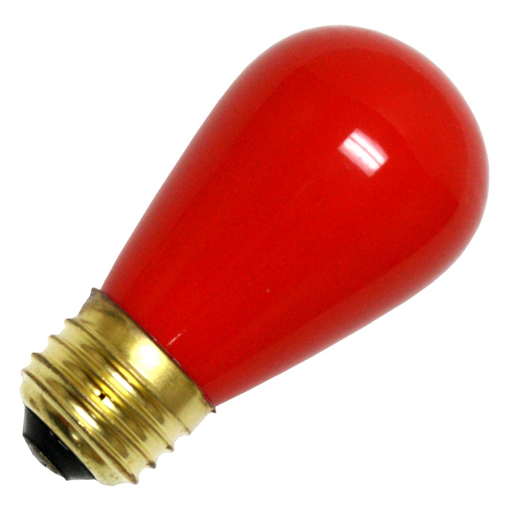 11 watt 130 volt S14 Medium Screw Base Red 1