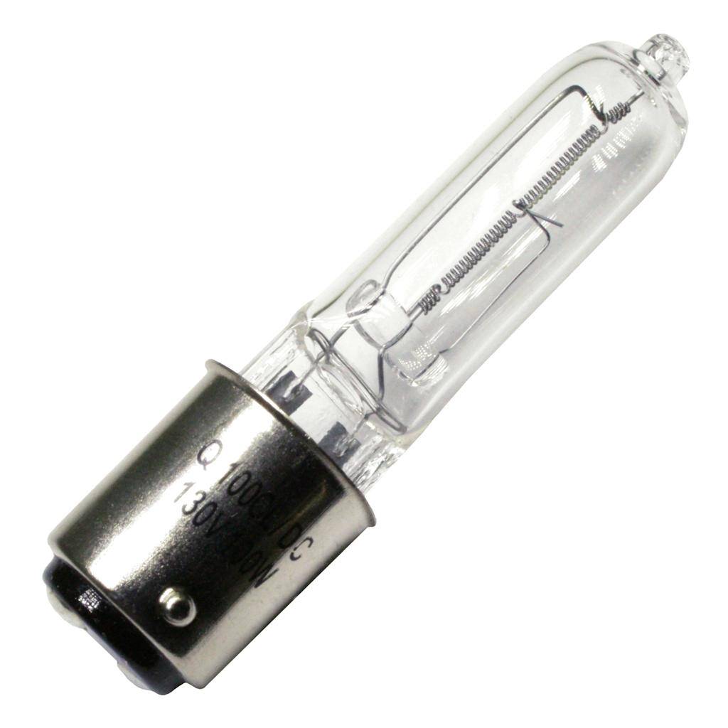 100 watt 130 volt T4 Double Contact Bayonet Base Clear 1