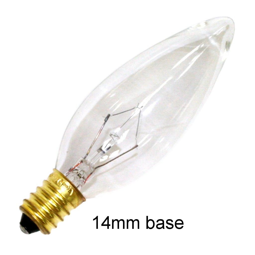 25 watt 120 volt B10 European Screw Base Clear 1