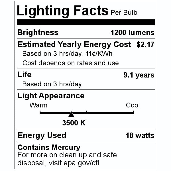 18 watt T4 4-Pin Base 3500K Natural White CFL 2