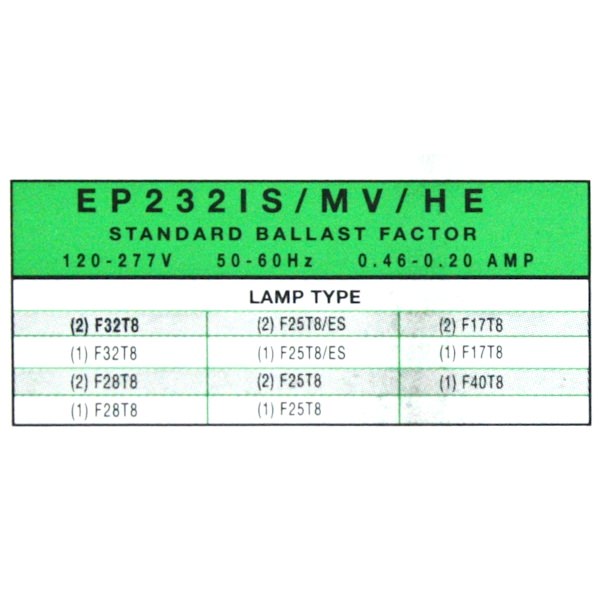 2 Lamp 120/277 volt T8 Ballast 2