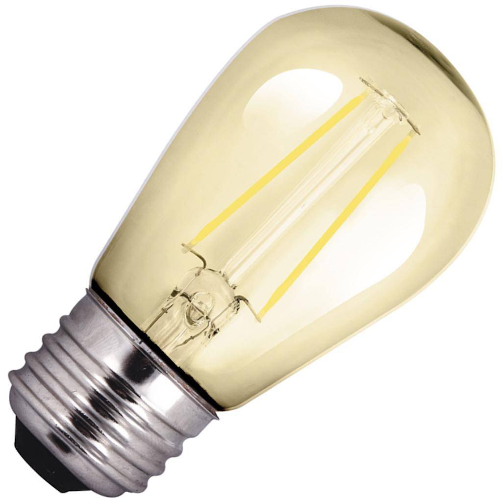 2 watt 120 volt S14 Medium Screw Base 2200K Warm White Amber Dimmable LED 1
