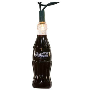 10 Light 12' Green Wire Coca-Cola Bottle String Set 2