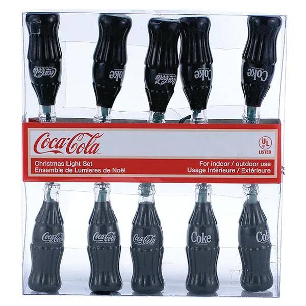 10 Light 12' Green Wire Coca-Cola Bottle String Set 6