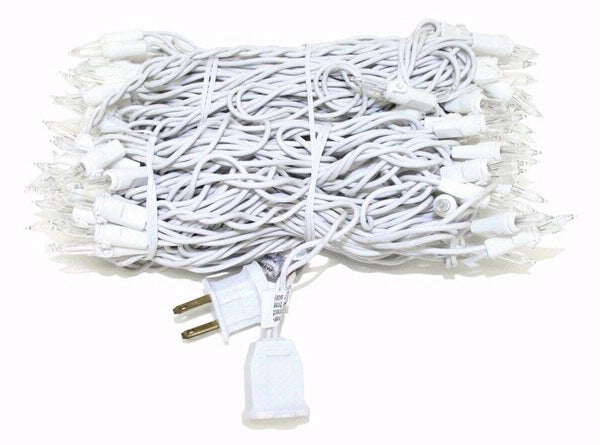 100 Light 45' White Wire Clear Miniature String with 5.5" Spacing 2