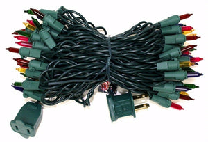 50 Light 19' Green Wire Multi-Color Random Twinkle Miniature String with 5.5" Spacing 2
