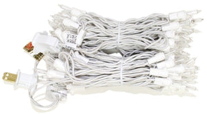 100 Light 9' White Wire Clear Icicle Light String with 5.5" Drop Spacing 2