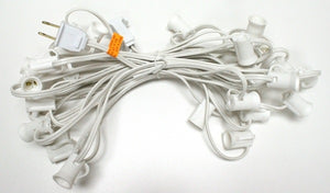 25 Light 25' White Wire Empty C7 String with 12" Spacing 2