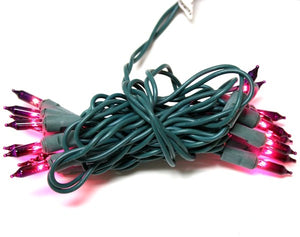 20 Light 7.7' Green Wire Purple Miniature String with 3" Spacing 3