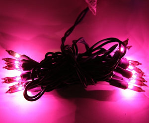 20 Light 7.7' Green Wire Purple Miniature String with 3" Spacing 4