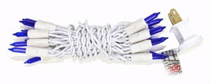 20 Light White Wire Blue Miniature String with 3" Spacing 2