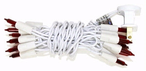 20 Light 7.7' White Wire Red Miniature String with 3" Spacing 2