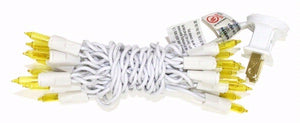 20 Light White Wire Yellow Miniature String with 3" Spacing 2