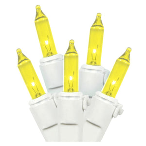20 Light White Wire Yellow Miniature String with 3" Spacing 1