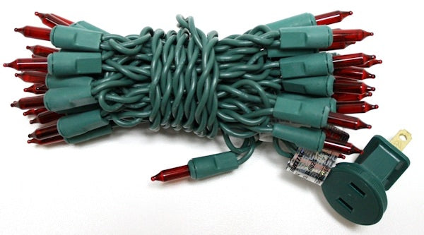 35 Light Green Wire Red Miniature String with 3" Spacing 2