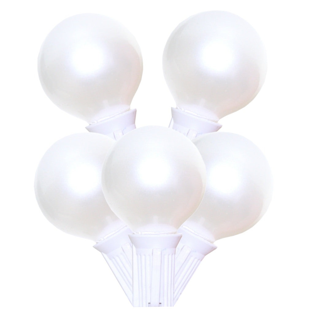 25' 25 Light White Wire G40 Pearl White String 1