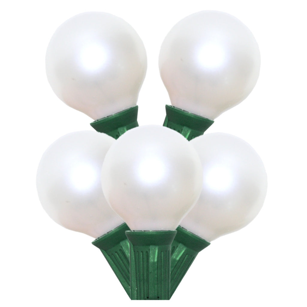 25' 25 Light Green Wire G40 Pearl White String 1