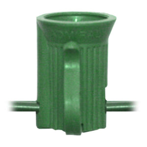 25 Light 25' Green Wire Empty C7 String with 12" Spacing 1