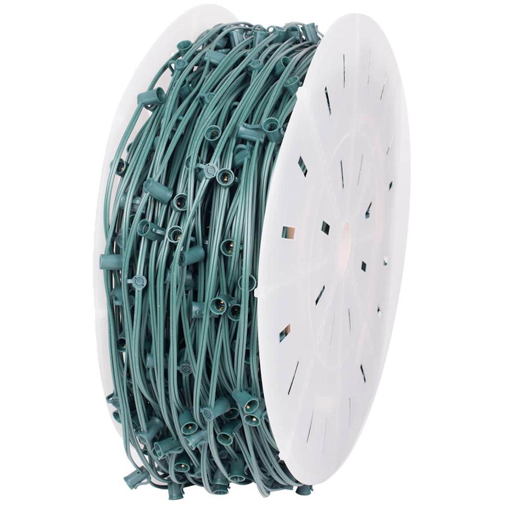 1,000 Light Green Wire Empty C9 String with 12" Spacing 1