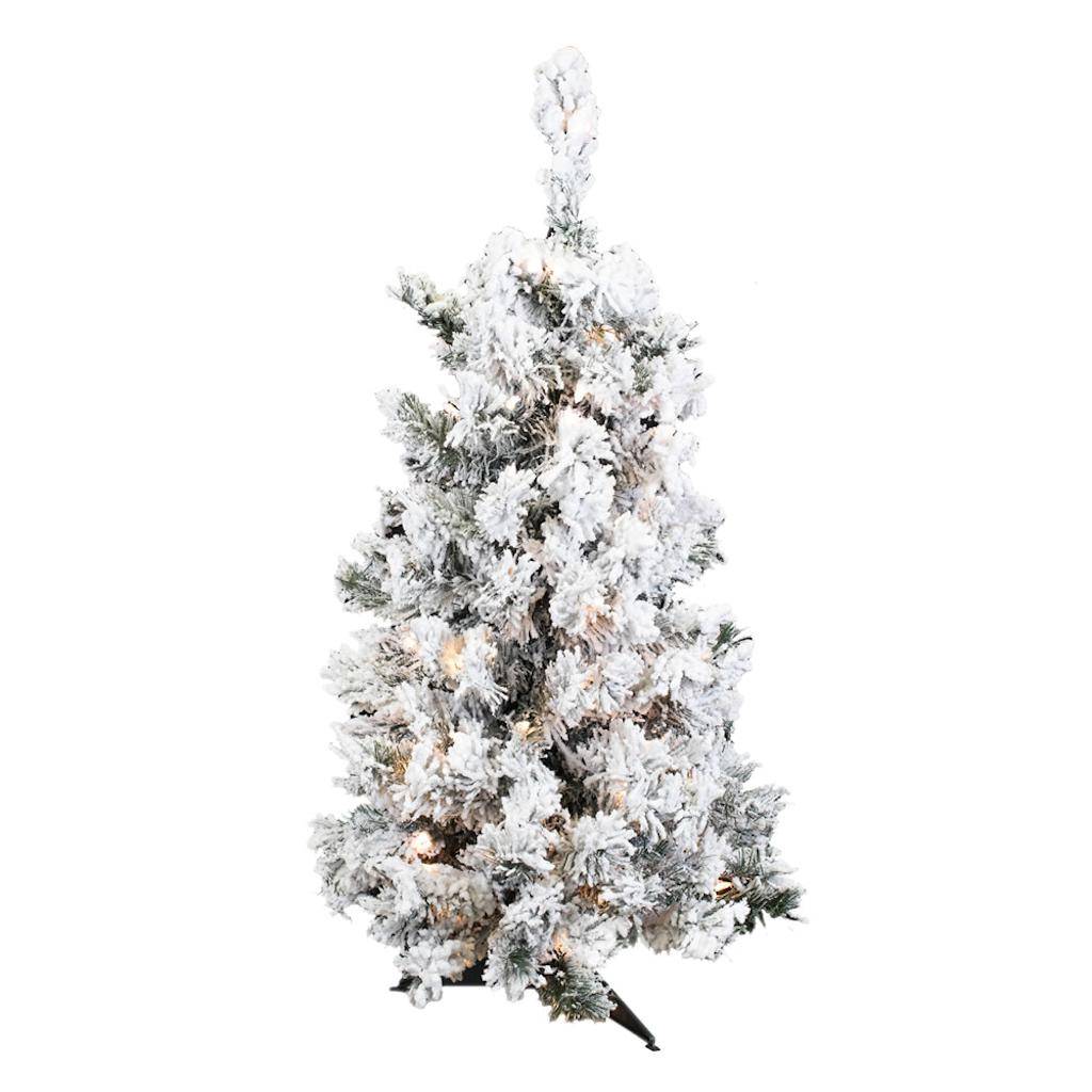 3' x 24" Artificial Flocked Alaskan Pine 100 Clear Lights 1