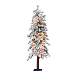 4' x 22" Artificial Flocked Alpine 100 Clear Lights 1