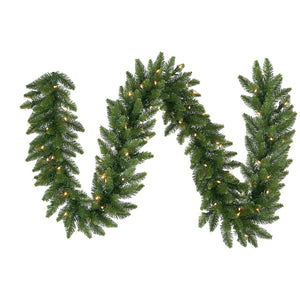50' x 14" Artificial Camdon Fir Garland 550 Warm White Italian LED Lights 1