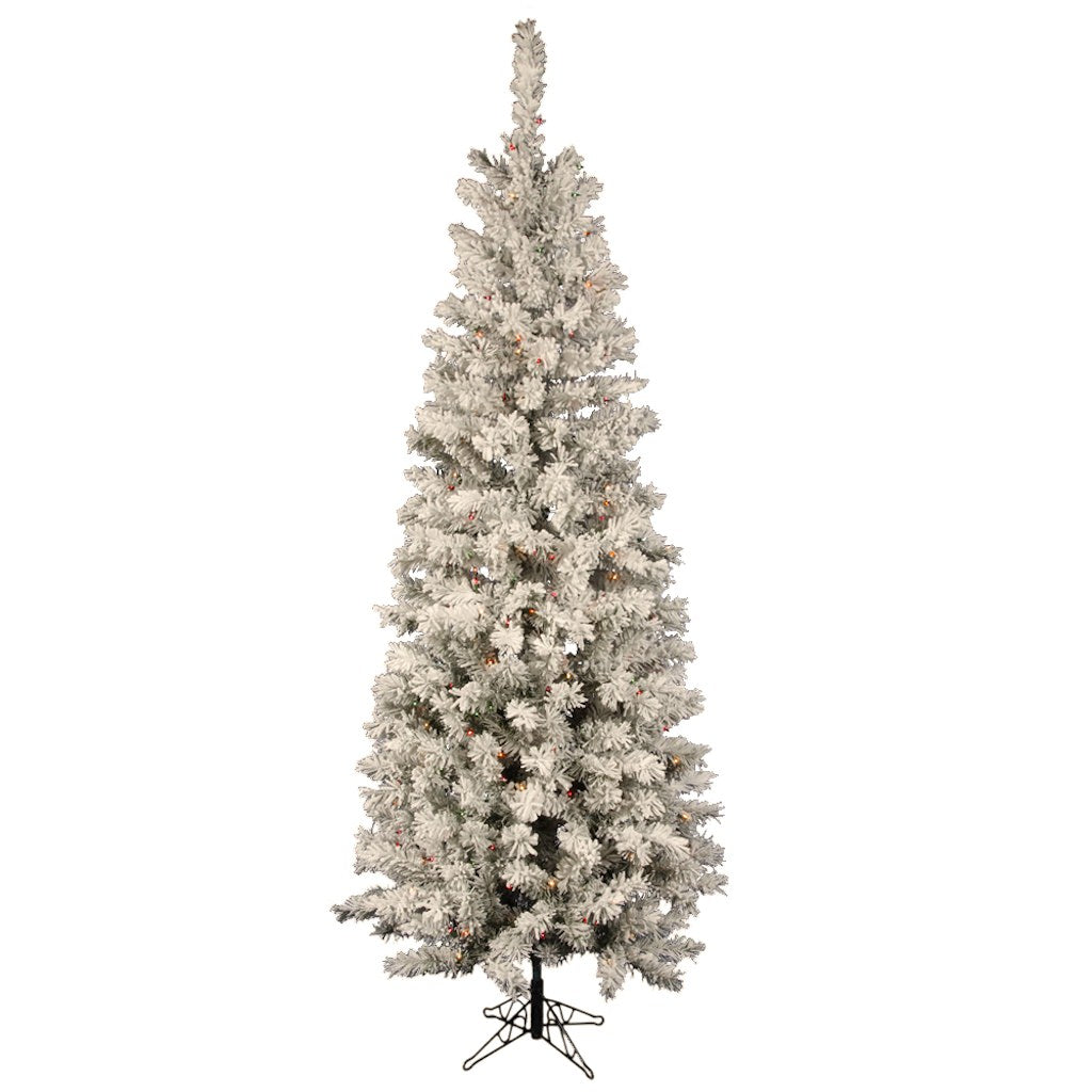 6.5' x 32" Artificial Flocked Pacific 250 Italian LED Multi-Color Lights 1