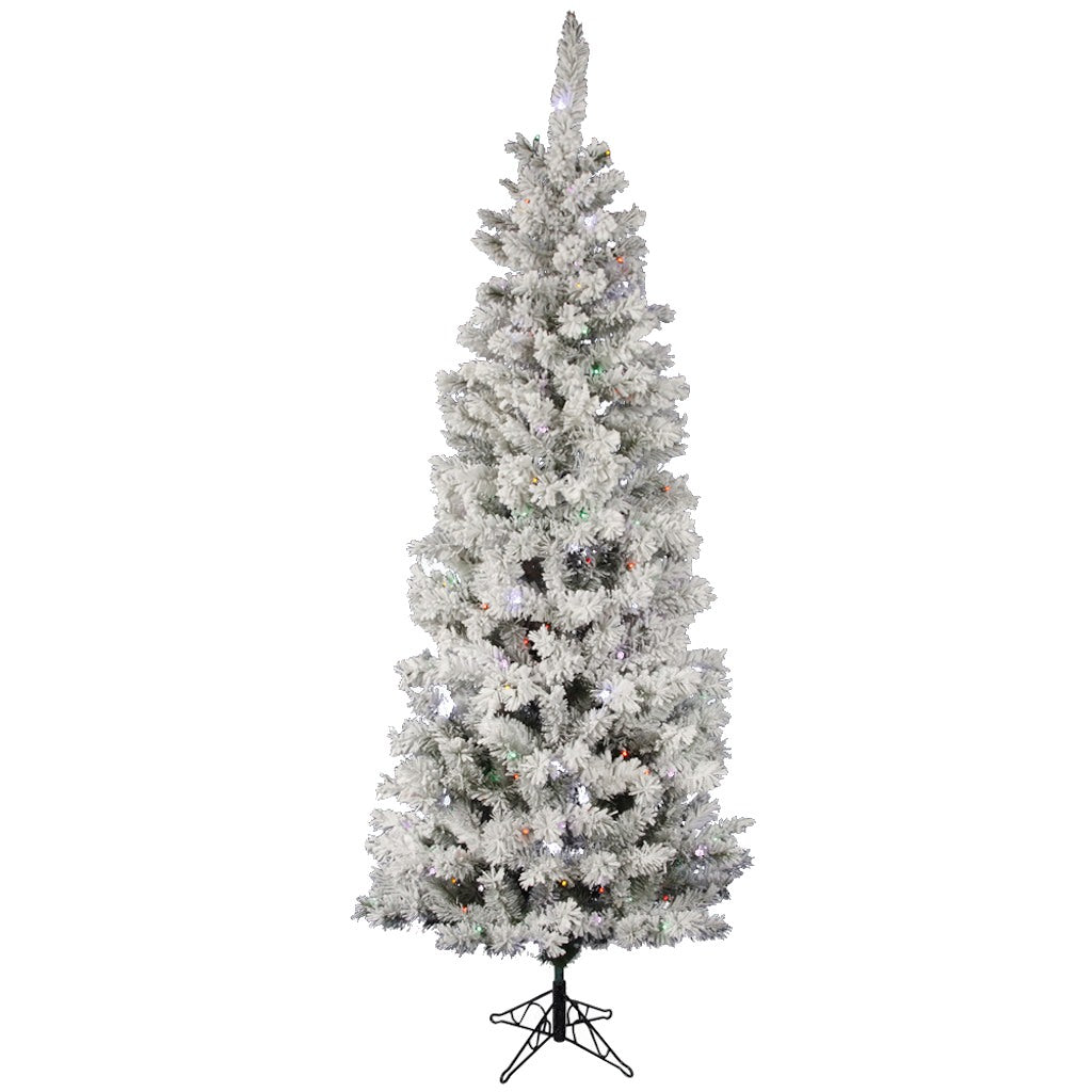 7.5' x 36" Artificial Flocked Pacific 300 Italian LED Multi-Color Lights 1