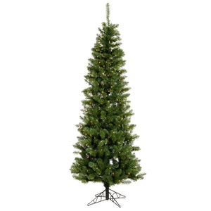 5.5' x 28" Artificial Salem Pencil Pine 150 Warm White Italian LED Lights 1