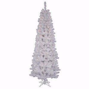 5.5' x 28" White Salem Pencil Pine 150 Italian LED Warm White Lights 1