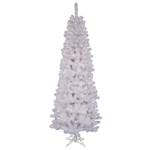 7.5' x 36" White Salem Pencil Pine 300 Italian LED Warm White Lights 1