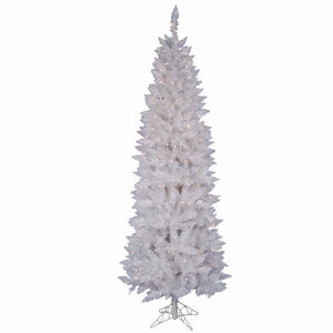 5' x 25" Crystal White Spruce Pencil 150 Italian LED Multi-Color Lights 1