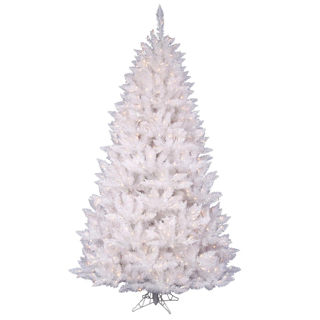 7.5' x 52" Crystal White Spruce 550 Italian LED Pure White Lights 1