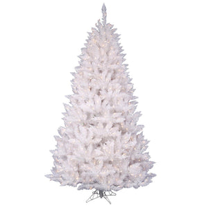7.5' x 52" Crystal White Spruce 550 Italian LED Pure White Lights 1