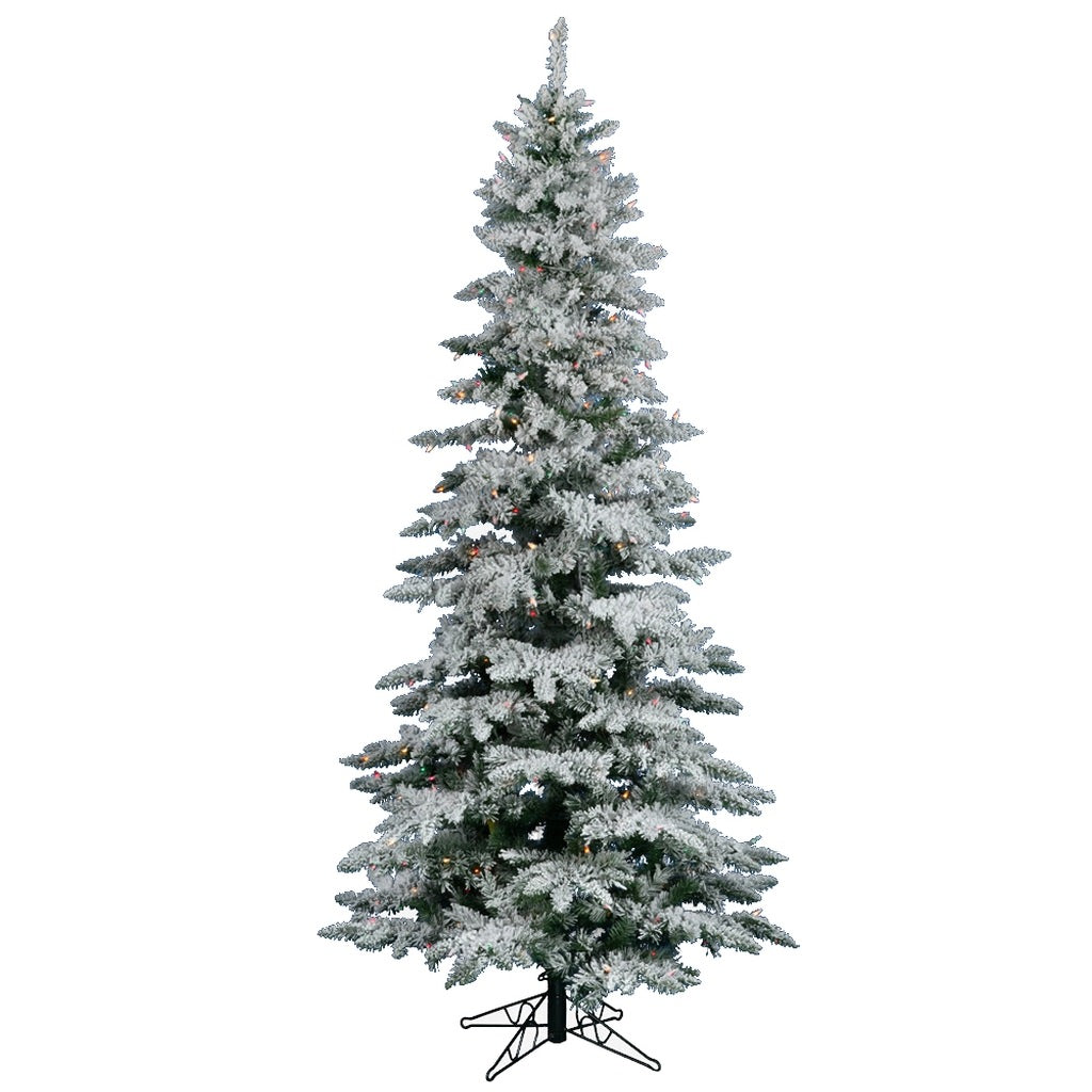 9' x 49" Artificial Flocked Utica Fir 550 Multi-Color Italian LED Lights 1