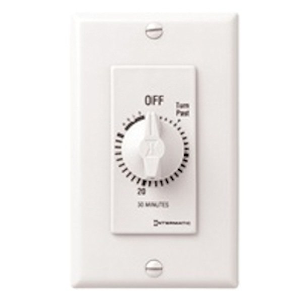 30 Minute 125-277 volt SPST White Mechanical Timer (with Hold for Continuous Duty) 1